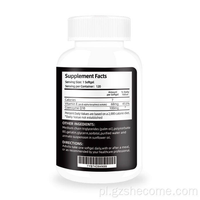 COQ10 100 mg Softgels 3x lepsze absorpcja COQ10 Softgels